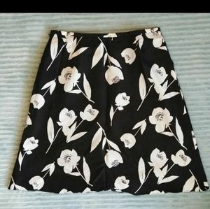Silk tulip print skirt